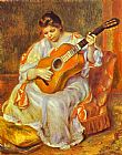 A Woman Playing the Guitar by Pierre Auguste Renoir
